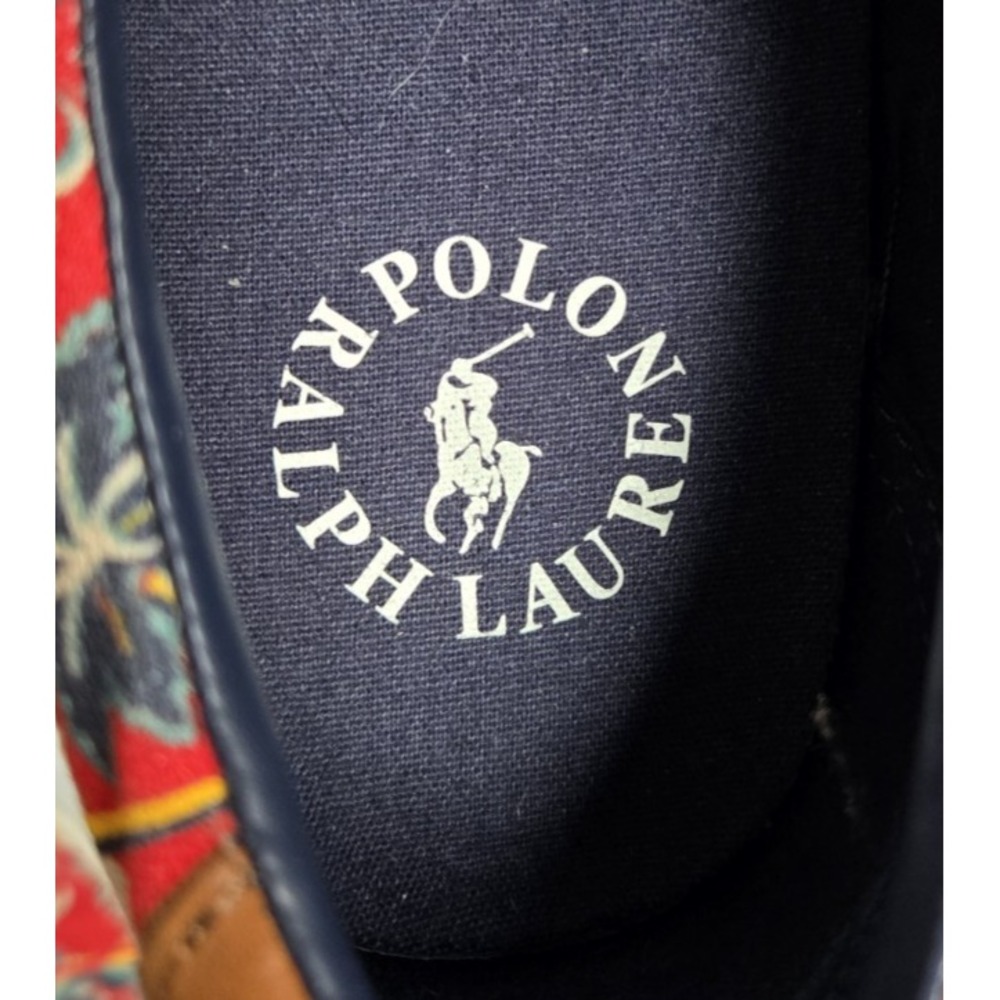 Polo Ralph Lauren Men's 10.5D Thorton III Canvas Aloha Hawaiian‎ Lace Up Flats - Picture 2 of 11